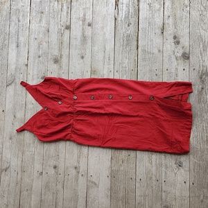 NWT Linen Front Button Dress Small Fall Classy Modest Maurices Burnt Orange